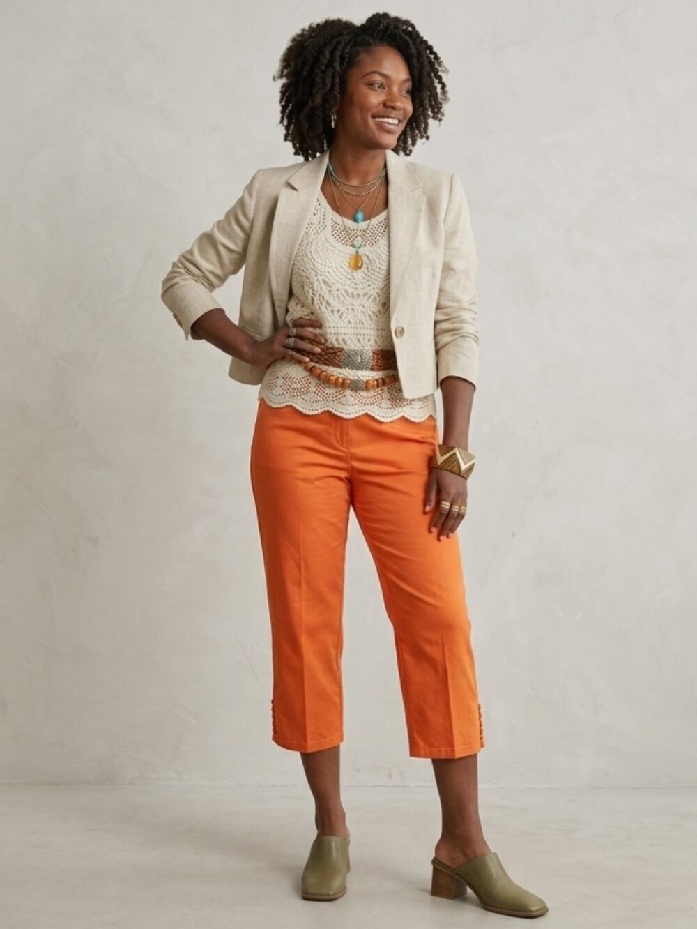 Ruby Rd. Women's Size 10P Orange Pedal Pushers Pants